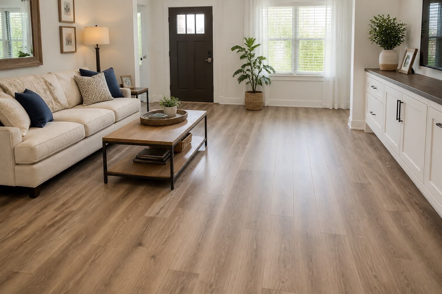 Fresh flooring in a bright established home